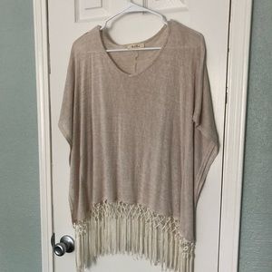 Black Bead Fringe Top